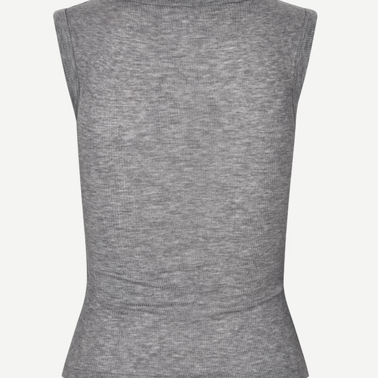 Gray sleeveless top on a white background