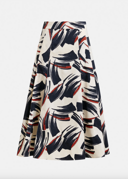 Skirt with abstract pattern on a white background