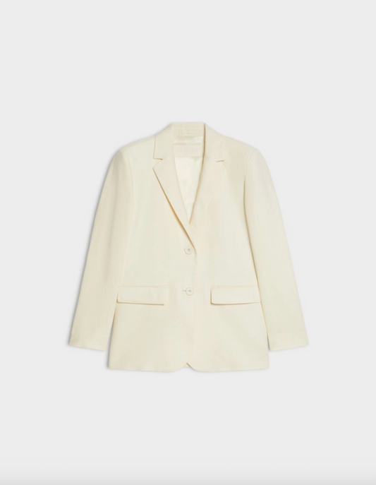 Single breasted Ecru linen blazer 