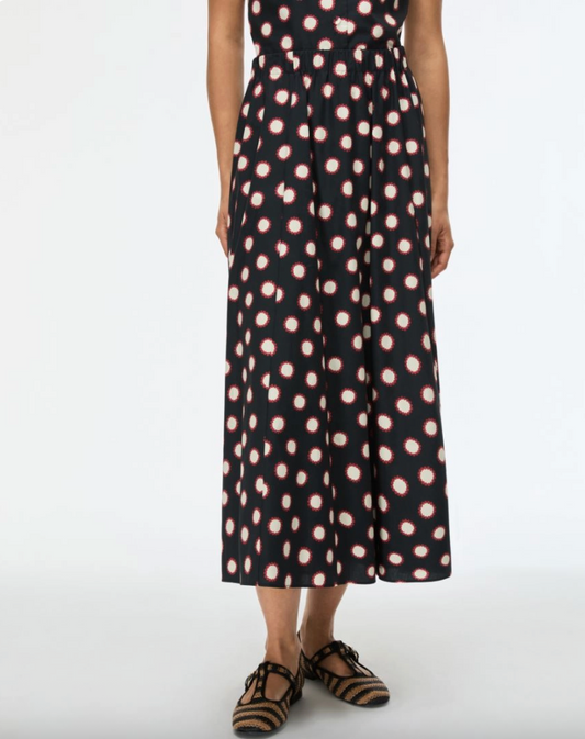 Cotton skirt with elasticated waist worn with matching top