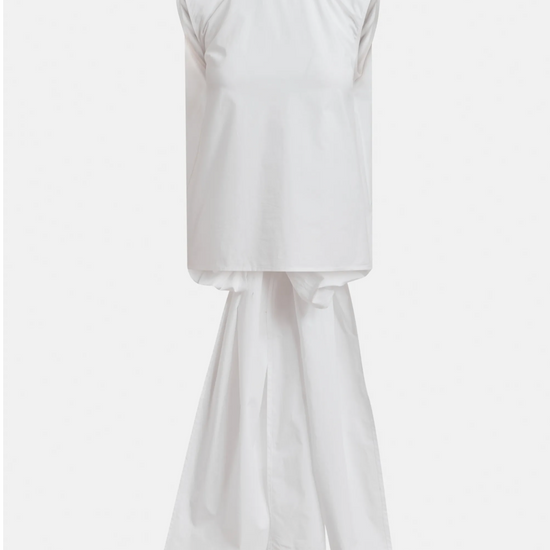 White sleeveless top on a white background