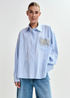 Jommeke Embellished Shirt Blue Stripe