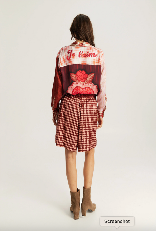 Isabel Printed Shirt Red Aura