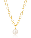 gold chain necklace with statement pearl from claudia bradby