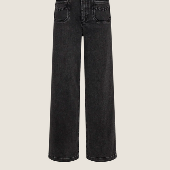 wide leg grey jeans with patch pockets from mos mosh 