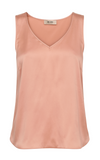 MMAstrid Silk V-Neck Top Peachy