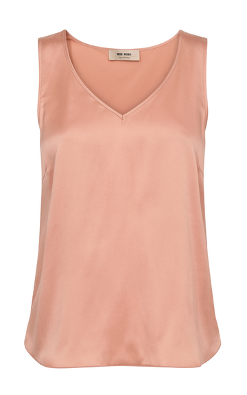MMAstrid Silk V-Neck Top Peachy