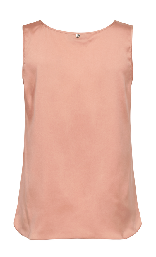 MMAstrid Silk V-Neck Top Peachy