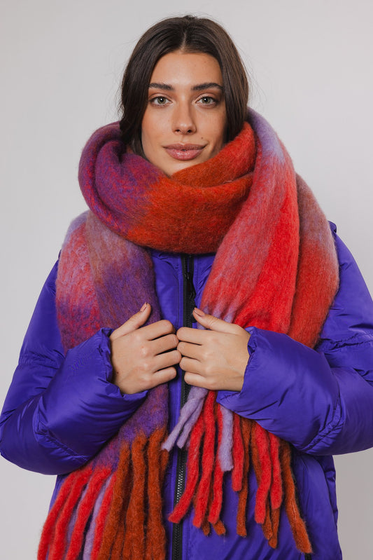 Sienna Scarf Red Orchid Check