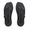 Square toe black rubber flip flops from sleepers