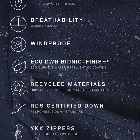 mid length puffer coat with high neck and concealed placket from BRGN information about the coat