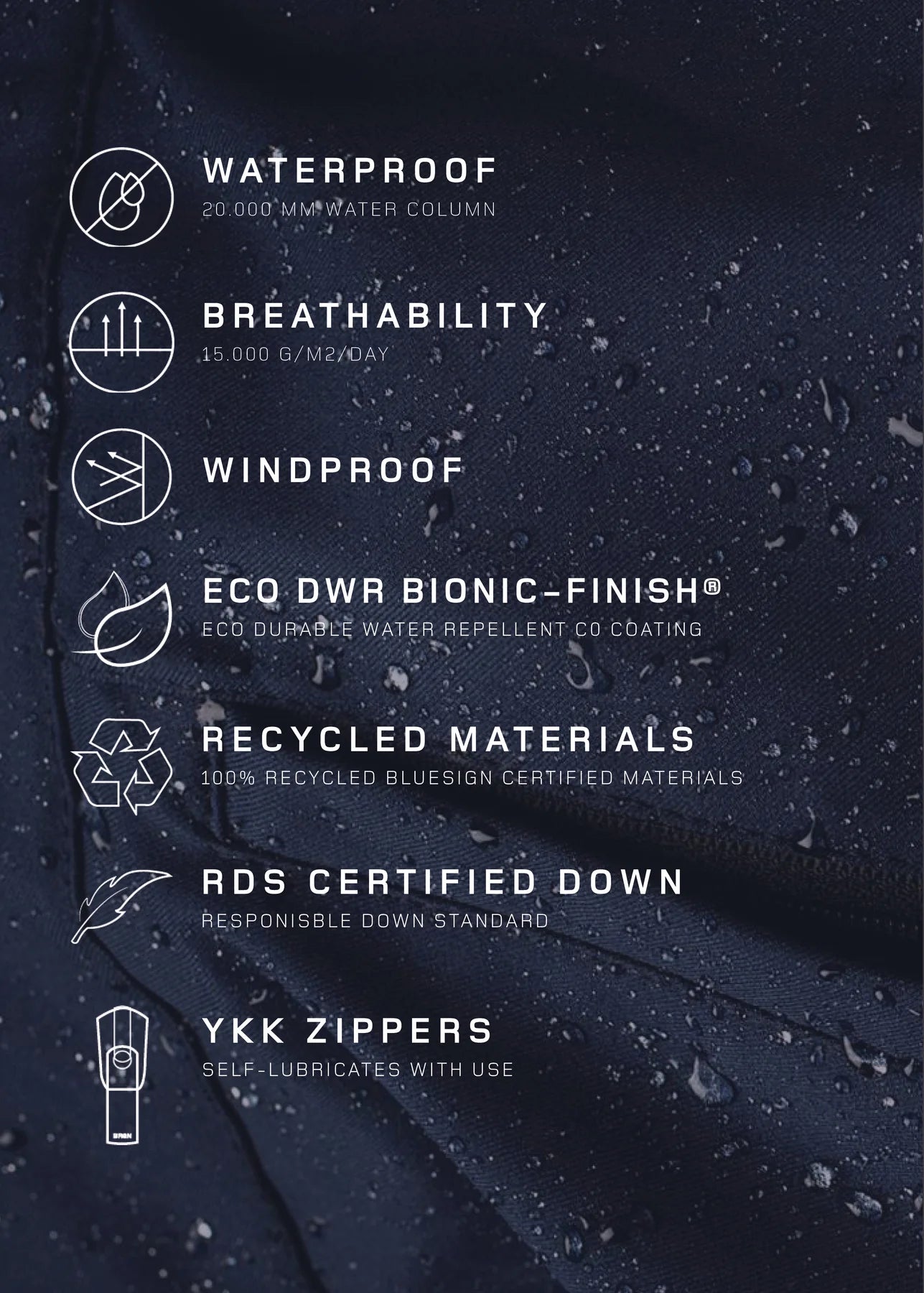 mid length puffer coat with high neck and concealed placket from BRGN information about the coat