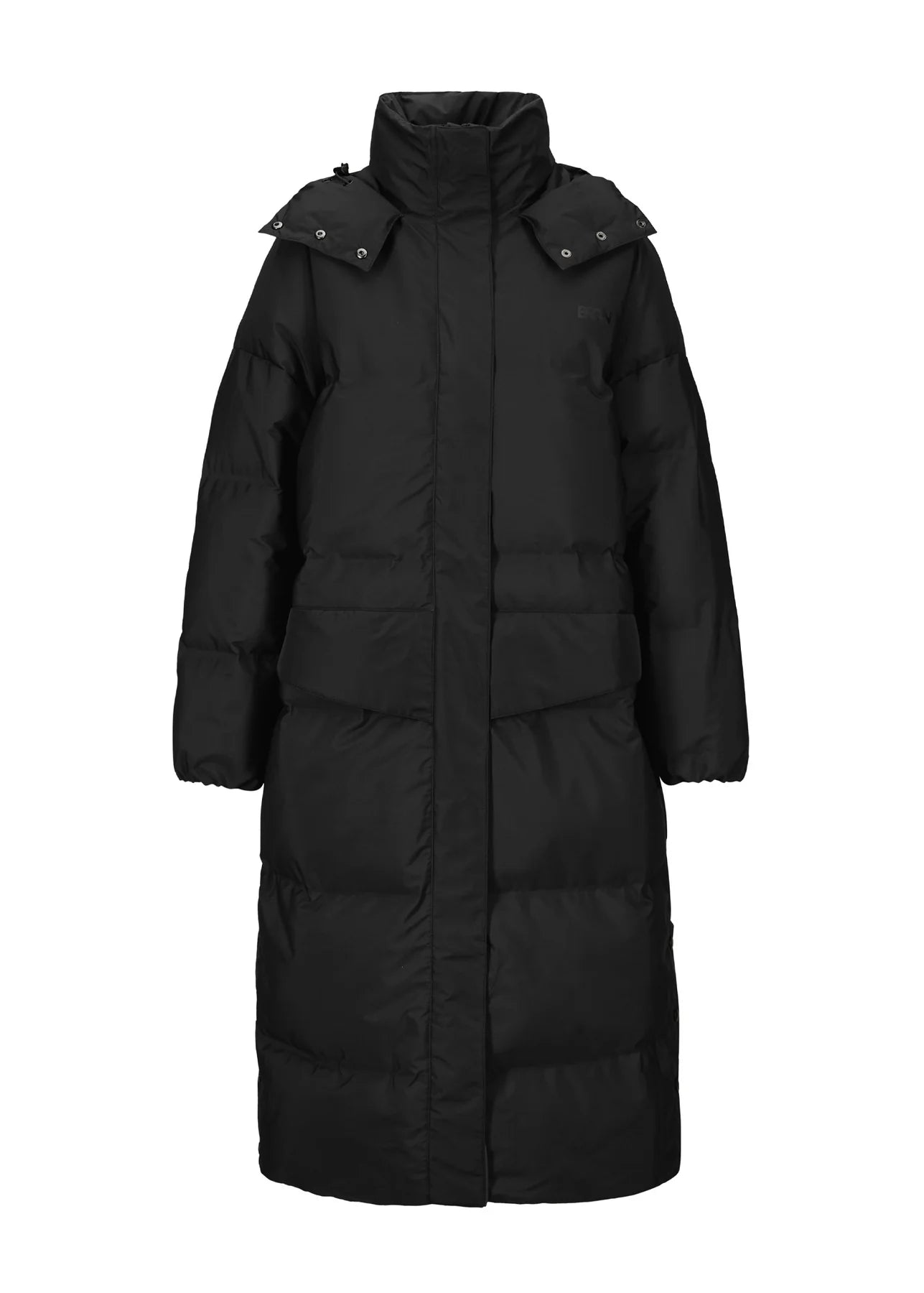 mid length puffer coat with high neck and concealed placket from BRGN