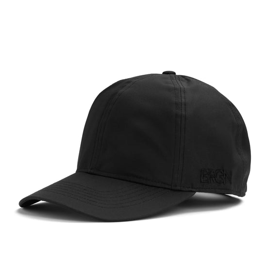 black recycled polyester twill cap