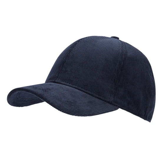 Navy blue baseball cap on a white background