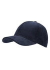 Navy blue baseball cap on a white background
