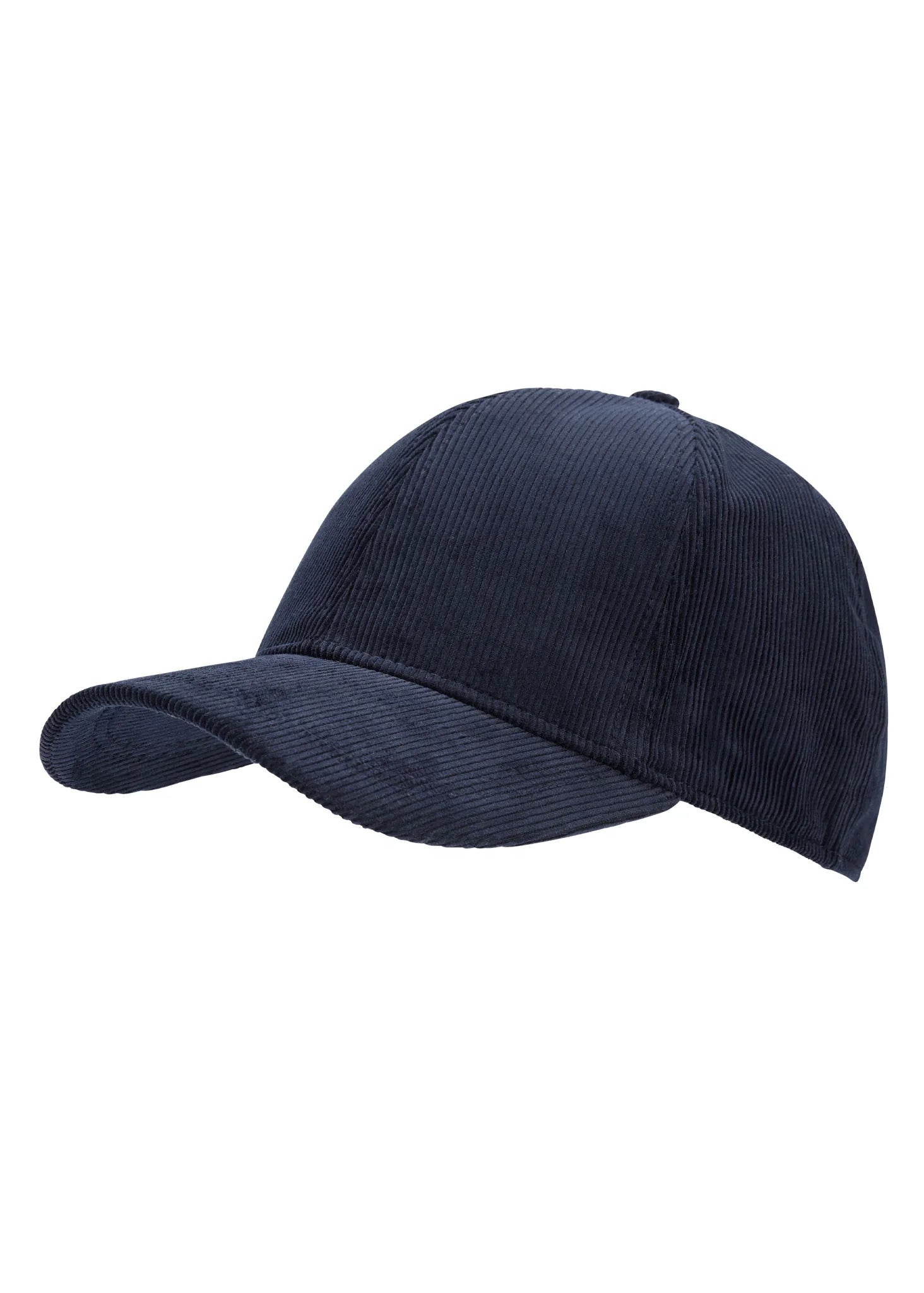 Navy blue baseball cap on a white background