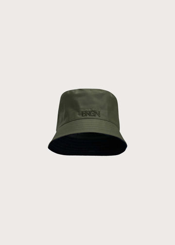 Dark Green bucket hat on light grey background
