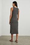 Tank dress with black and ivory stripe rear shot