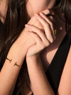 gold t bar adjustable bangle from rachel jackson model shot