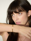 gold t bar adjustable bangle from rachel jackson model shot