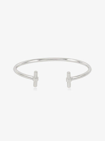 silver adjustable t bar bangle from rachel jackson