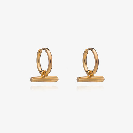 mini t bar huggie earrings gold from rachel jackson