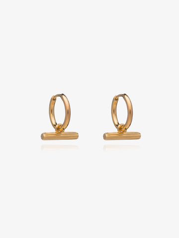 mini t bar huggie earrings gold from rachel jackson