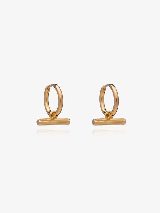 mini t bar huggie earrings gold from rachel jackson