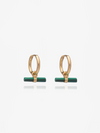 malachite mini bar huggie earring gold from rachel jackson