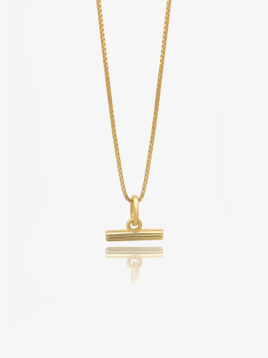 gold t-bar mini necklace on a delicate gold chain from rachel jackson