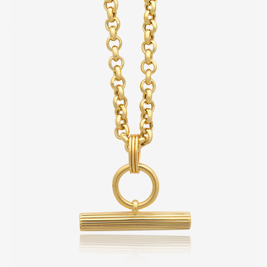 Gold t-bar necklace from rachel jackson
