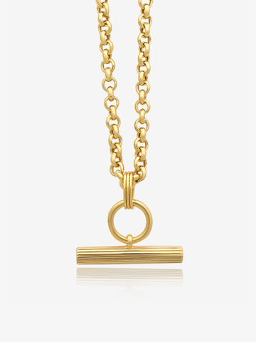 Gold t-bar necklace from rachel jackson