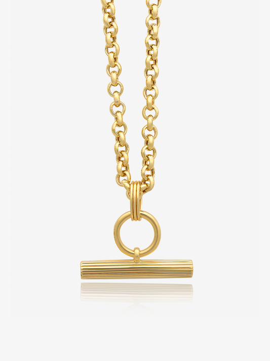 Gold t-bar necklace from rachel jackson