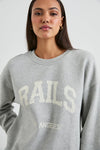 Varsity Sweatshirt with vintage Rails design in heather grey