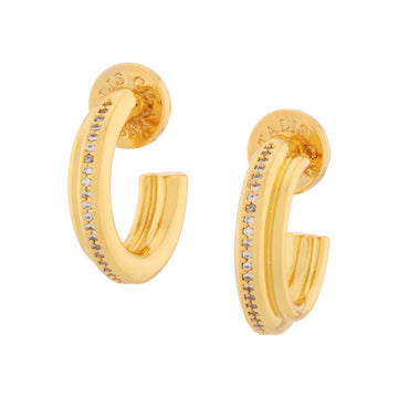 gold hoops with cubic zirconia stones