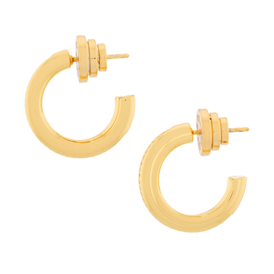 gold hoops with cubic zirconia stones