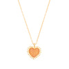 gold plated chain necklace with a heart pendant featuring the pink jade stone