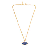 Lapis Lazuli evil eye necklace in gold plated recycled brass