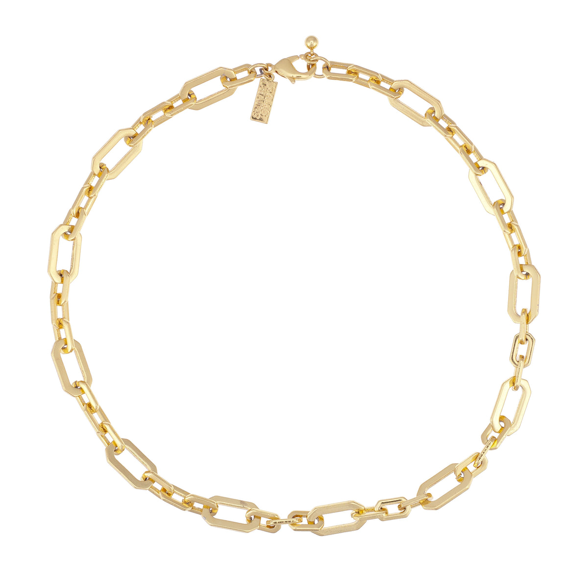 Heavy link gold plated chain necklace