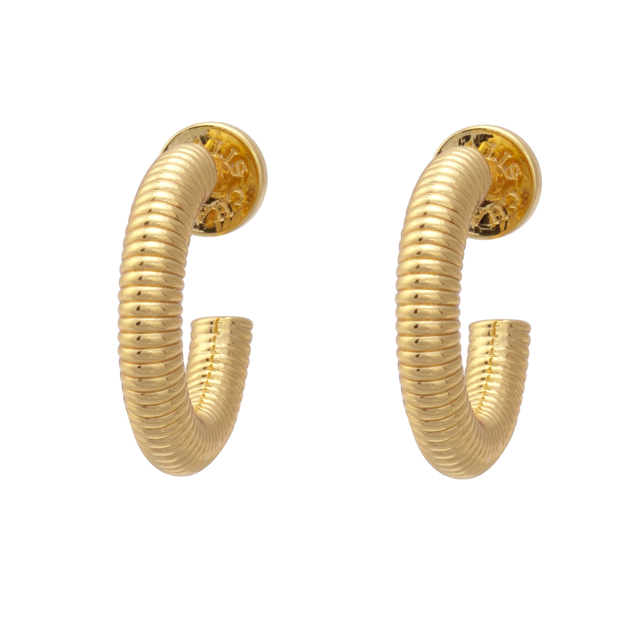 Ridged hoop earrings