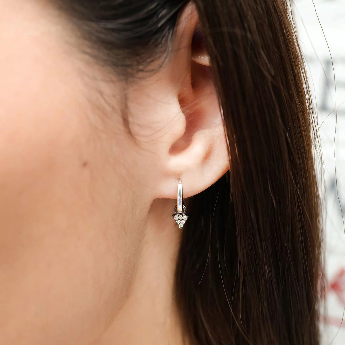 Silver huggie hoops with charms deals