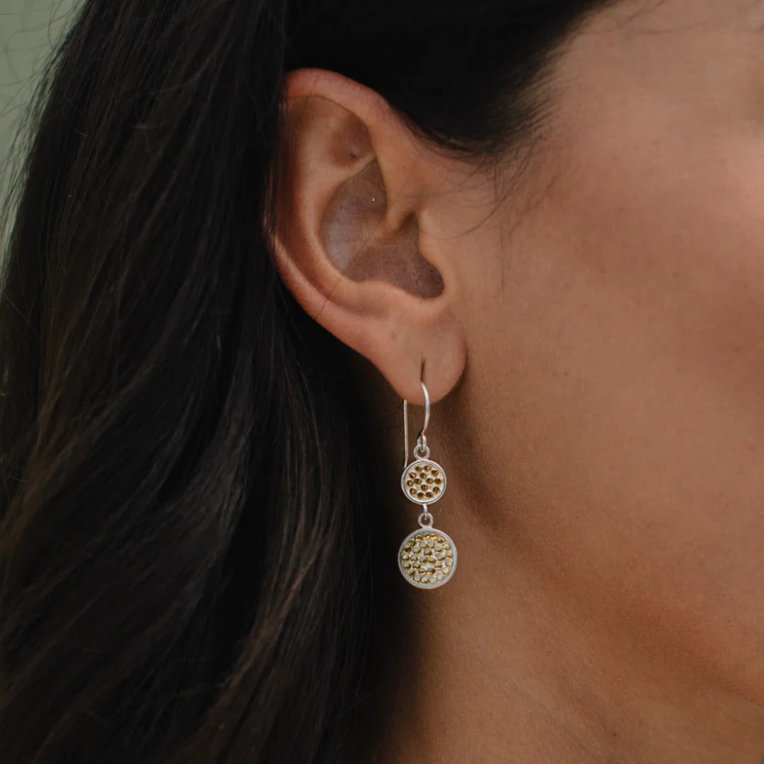 Double drop circle earring from Anna Beck