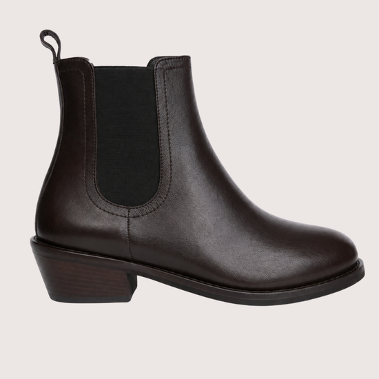 brown boot with elastic section 