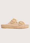 Beige sandal with gold buckles 