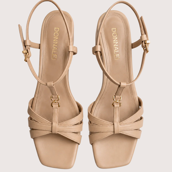 Nude sandal on a white background