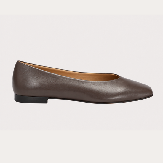 brown pump leather on white background