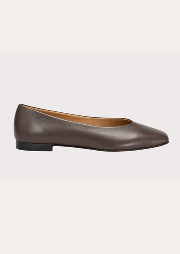 brown pump leather on white background