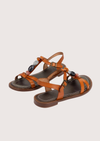 Tan leather sandal with resin stone detail