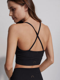 Black cross back sports bra